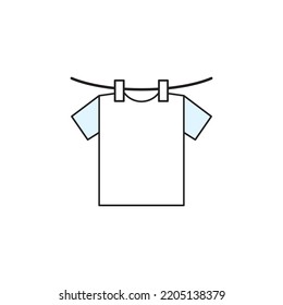 Outdoor Drying icon flat style design. Outdoor Drying vector illustration. isolated on white background.