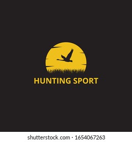 outdoor duck goose hunting sport vector logo design template