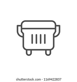 Outdoor dustbin line icon