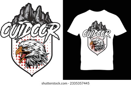 Outdoor eagle t-shirt design.Colorful and fashionable t-shirt design for men and women.