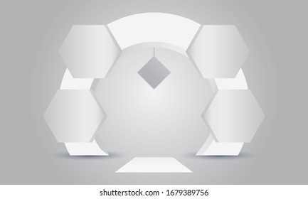 Outdoor Event Round Arch Isolated On White Background - Front View. Eps10 Vector Illustration.