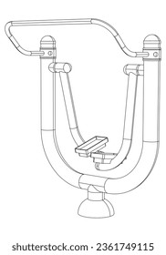 Outdoor exercise equipment, outdoor sports ground. Air walker. Equipment for urban outdoor fitness. Vector illustration.