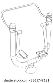 Outdoor exercise equipment, outdoor sports ground. Air walker. Equipment for urban outdoor fitness. Vector illustration.