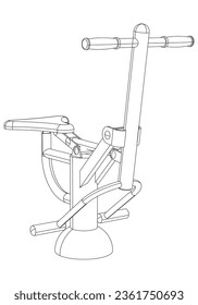 Outdoor exercise equipment, outdoor sports ground. Gym horse rider. Equipment for urban outdoor fitness. Vector illustration.