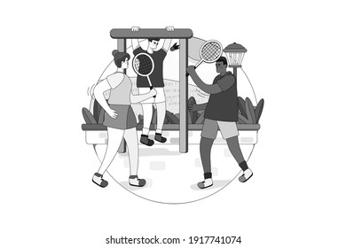 Outdoor Exercise Illustration Vector Illustration concept. Flat illustration isolated on white background.