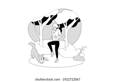Outdoor Exercise Vector Illustration concept. Flat illustration isolated on white background.