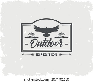 outdoor expedition emblem with eagle