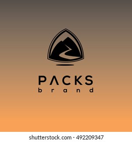 Outdoor, Extreme Sports Mountain Backpack Vector Logo (sign, Symbol, Icon)