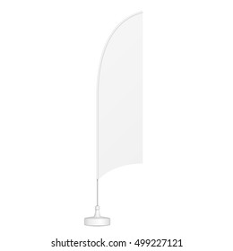 Outdoor Feather Blade Straight Flag, Shark Fin, Stander Advertising Banner Shield. Illustration Isolated On White Background. Mock Up Template Ready For Your Design. Product Advertising. Vector EPS10