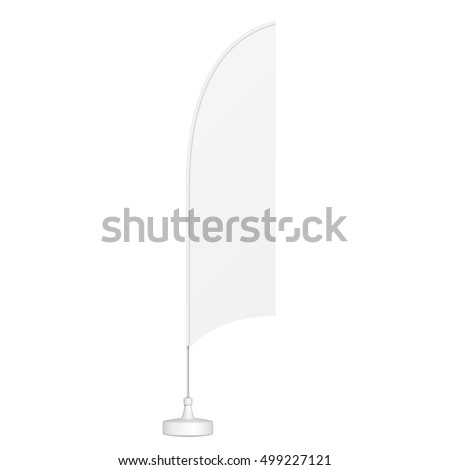 Outdoor Feather Blade Straight Flag, Shark Fin, Stander Advertising Banner Shield. Illustration Isolated On White Background. Mock Up Template Ready For Your Design. Product Advertising. Vector EPS10