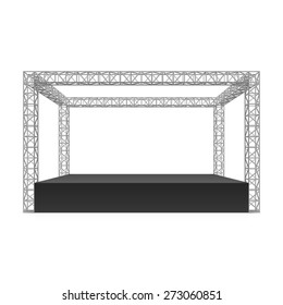 Outdoor festival stage, truss system. Vector.
