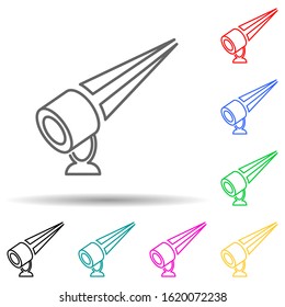 outdoor floodlight multi color style icon. Simple thin line, outline vector of spotlight icons for ui and ux, website or mobile application