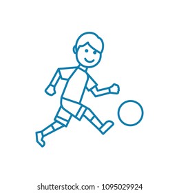 Outdoor football linear icon concept. Outdoor football line vector sign, symbol, illustration.