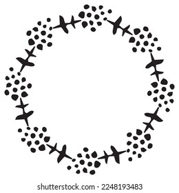 Marco vectorial del bosque al aire libre. Scandi bloquea el borde del bosque de impresión.