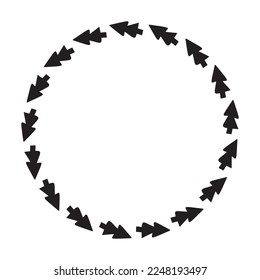 Outdoor forest vector frame. Scandi block print woodland border.
