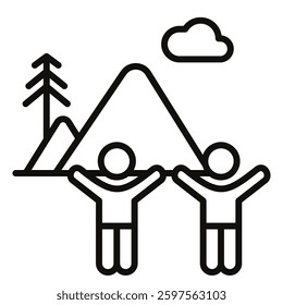 Outdoor Fun icon line vector illustration