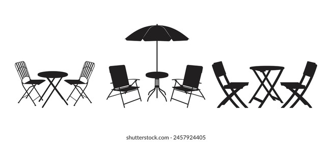 outdoor furniture beach chair. swimming pool. silhouette. white isolated background