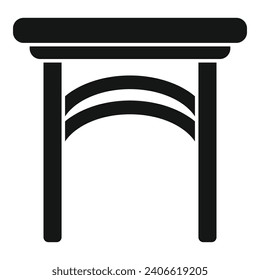 Outdoor furniture icon simple vector. Wooden table. Plan wood interior