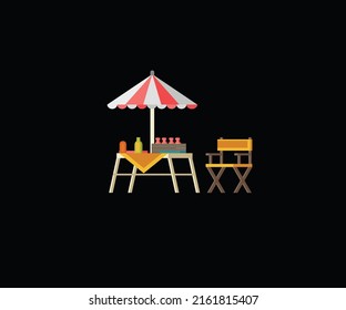 Outdoor furniture  table and chairs vector 