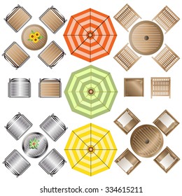 Outdoor Furniture Top View Set 1 Stock Vector (Royalty Free) 334615211 ...