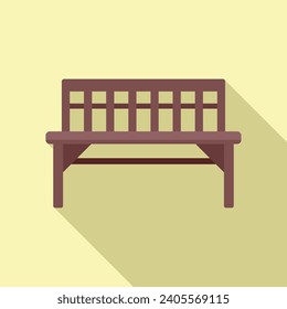 Outdoor garden bench icon flat vector. Wooden furniture. Lounge picnic