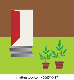 outdoor gardening concept idea vector illustration
