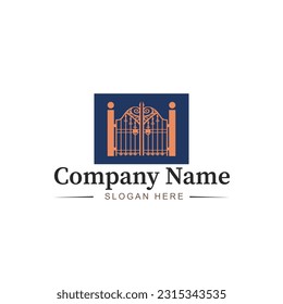 Outdoor gate and door repair logo in vector