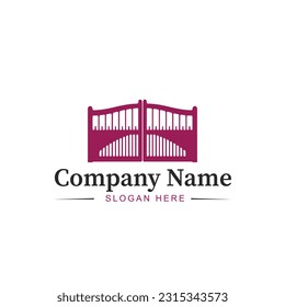 Outdoor gate and door repair logo in vector