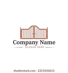 Outdoor gate and door repair logo in vector