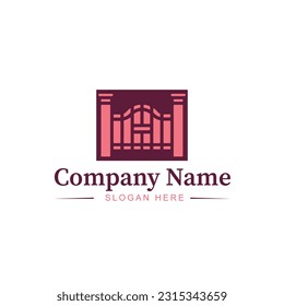 Outdoor gate and door repair logo in vector