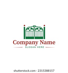 Outdoor gate and door repair logo in vector