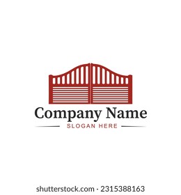 Outdoor gate and door repair logo in vector