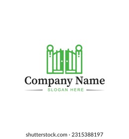 Outdoor gate and door repair logo in vector