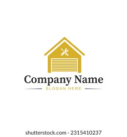 Outdoor gate and door repair logo in vector