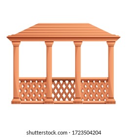 Outdoor gazebo icon. Cartoon of outdoor gazebo vector icon for web design isolated on white background