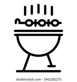Outdoor grill icon. Outline Outdoor grill vector icon for web design isolated on white background