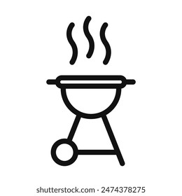 Outdoor Grill Icon Perfect for Barbecue and Cooking Illustrations