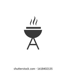 Outdoor grill Icon vector sign isolated for graphic and web design. BBQ grill symbol template color editable on white background