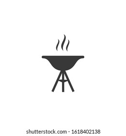 Outdoor grill Icon vector sign isolated for graphic and web design. BBQ grill symbol template color editable on white background