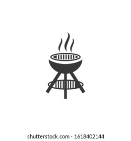 Outdoor grill Icon vector sign isolated for graphic and web design. BBQ grill symbol template color editable on white background