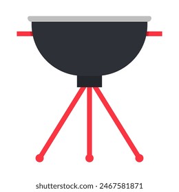 Outdoor grill vector cartoon illustration isolated on a white background.