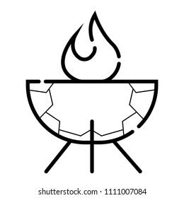 Outdoor grill vector icon 