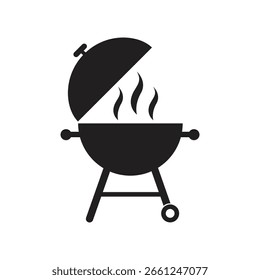 Parrilla al aire libre icono de Vector barbacoa y parrilla Plantilla