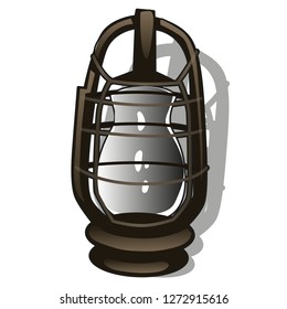 Outdoor hanging lantern in retro style isolated on a white background. Cartoon vector close-up illustration