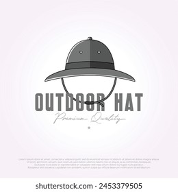 outdoor hat logo icon design vector. cowboy style vintage illustration