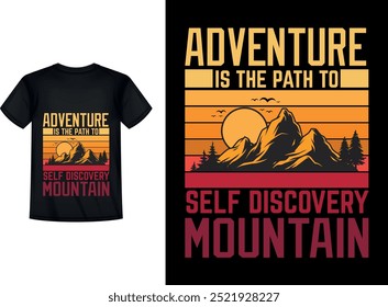 Outdoor hiking adventure t shirt design. Hill climbing. Hiking t shirt design. Mountain adventure hiking tshirt design, camping mountain, and hiking vintage t-shirt design