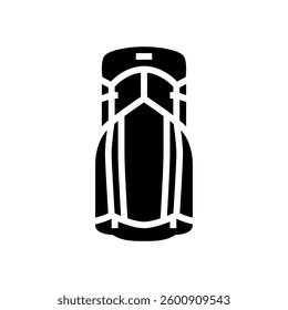outdoor hiking backpack glyph icon vector. outdoor hiking backpack sign. isolated symbol illustration
