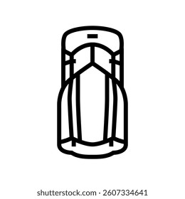 outdoor hiking backpack line icon vector. outdoor hiking backpack sign. isolated contour symbol black illustration