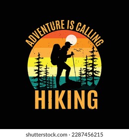 outdoor hiking vector typography design