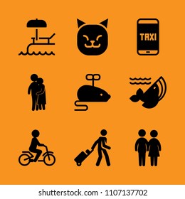 outdoor, hold, fall and novaeangliae icon set. Vector illustration for web and design.